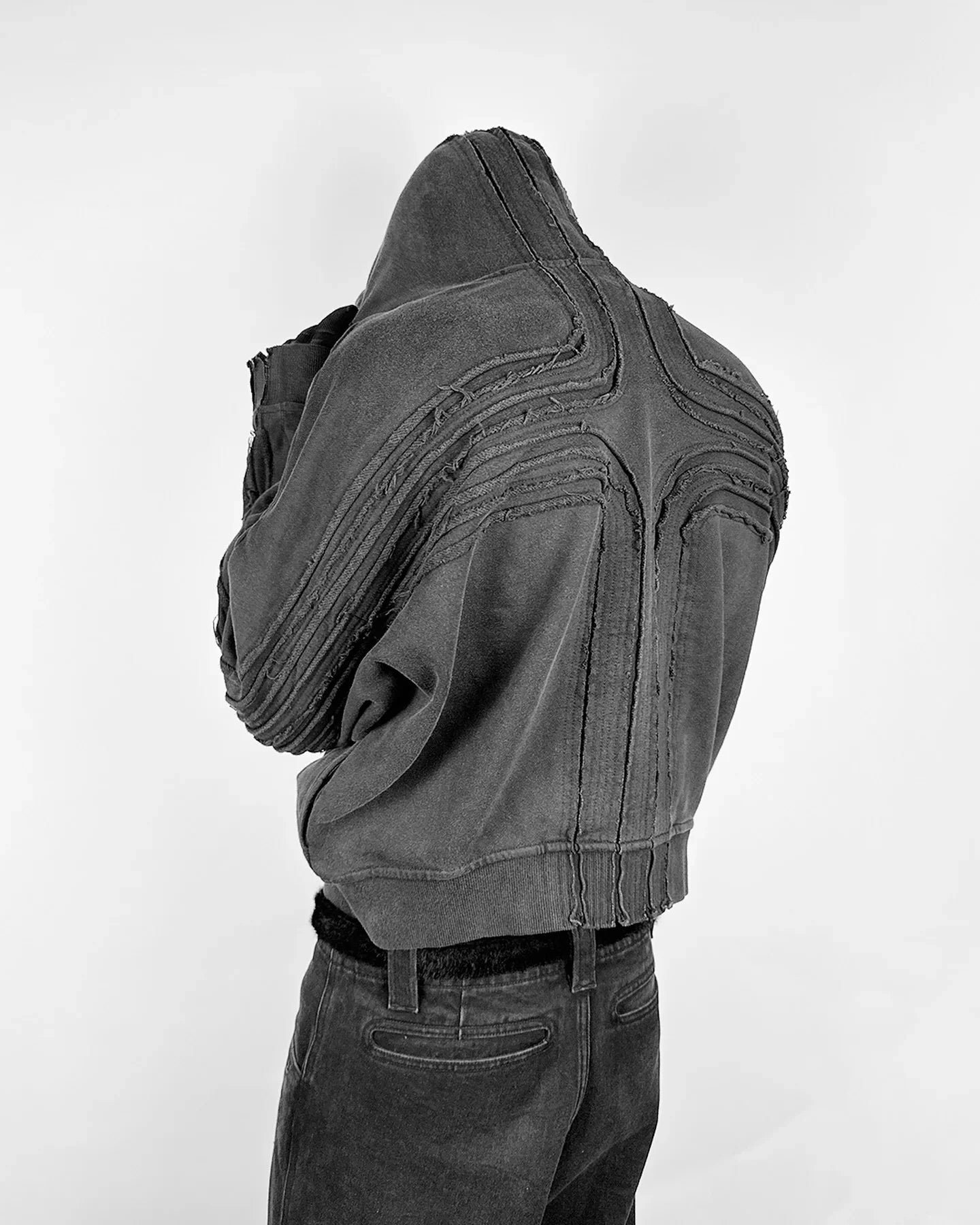 TONOS Denim Cross Zip Up Hoodie